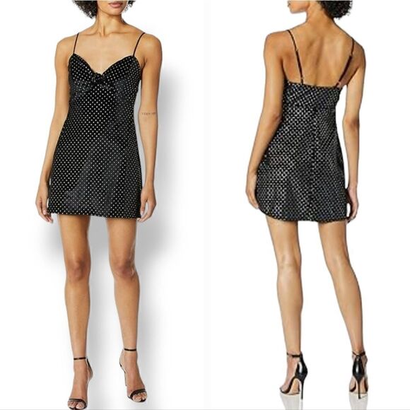 NEW Show Me Your MuMu Constance Studded Velvet Mini Dress in Black Size Small - Picture 1 of 12